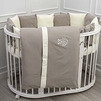 Изображение 1 – Универсальные комплекты 6 предметов в овальную и прямоугольную кроватку : Organic Baby Cotton